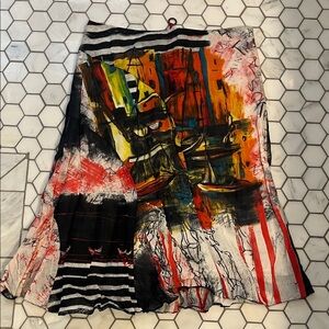 Save The Queen Artistic A-Line Skirt - Multicolor